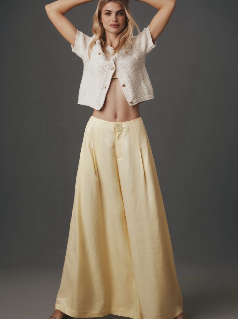 Anthropologie Maeve Silky A-Line Palazzo Pants size 14 Tall